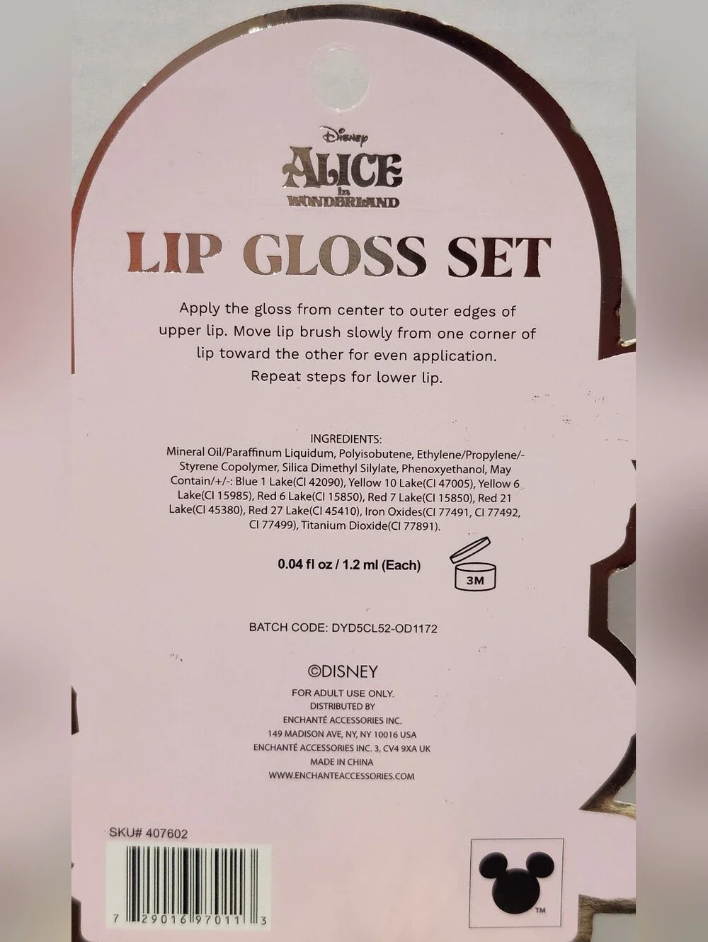 Disney Alice in Wonderland The White Rabbit Lip Gloss & Body Scrub